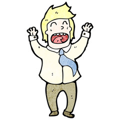 Obraz premium cartoon office man celebrating