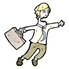 cartoon man rushing around