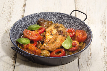 mediterranean chicken fillet with vegetable