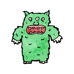 cartoon hairy monster