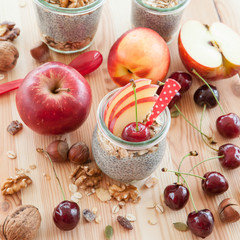 Chia Pudding mit frischen Fruechten