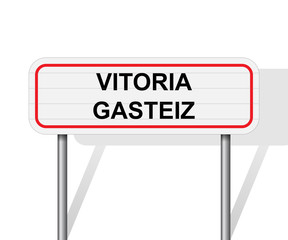 Welcome to Vitoria Gasteiz Spain road sign vector