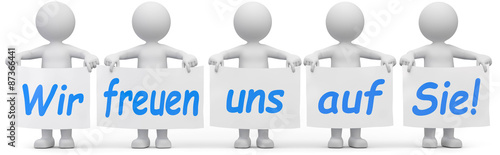 Wir Freuen Uns Auf Ihr Kommen Groß Oder Klein "3d Männchen wir freuen uns auf Sie" Stockfotos und lizenzfreie Bilder