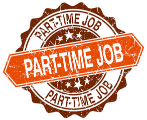 Obraz premium part-time job orange round grunge stamp on white