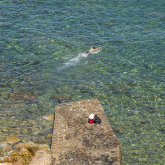 Swimming in the Mediterranean Sea