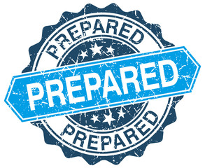 Fototapeta premium prepared blue round grunge stamp on white