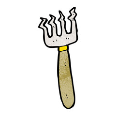 cartoon bent old fork