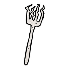 cartoon bent old fork