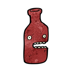 cartoon red wine bottle