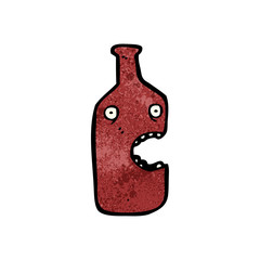 cartoon red wine bottle