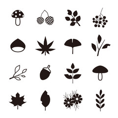 秋　素材　アイコン