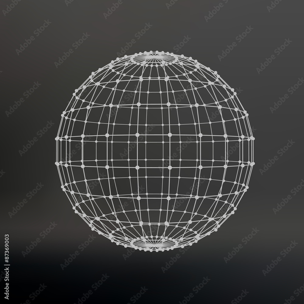 Poster scope of lines and dots. ball of the lines connected to points