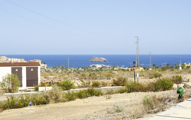 Fototapeta na wymiar Paraje agreste de la costa de Almería, España