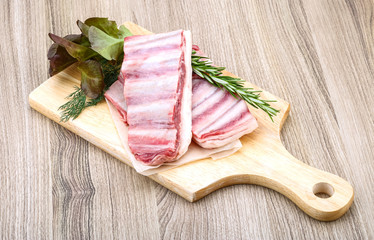 Raw lamb ribs