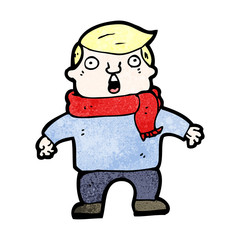 cartoon startled boy