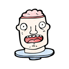 cartoon head on plate