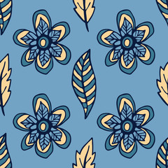 Fototapeta premium Seamless pattern with leaves. 