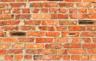 background texture of red brick wall