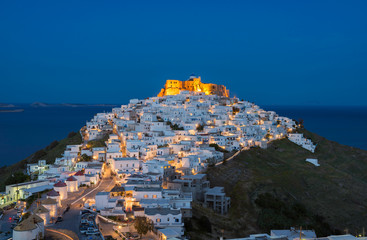 Night view of Astypalaia island , Greece