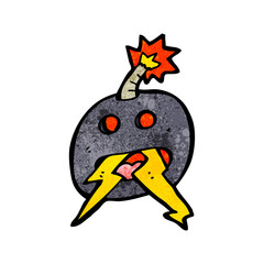 crazy bomb symbol cartoon
