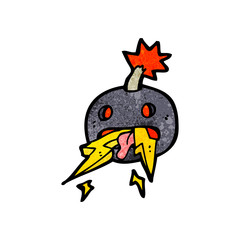 crazy bomb symbol cartoon