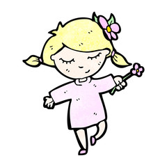 cartoon happy blond girl