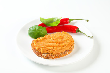 Bread with vegetable spread