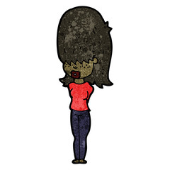 cartoon teen girl with big hair