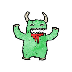 cartoon hairy monster