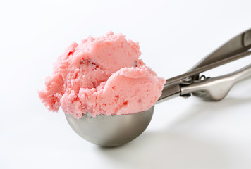 Scoop of pink ice cream