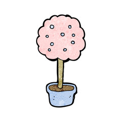 decorative pink tree cartoon