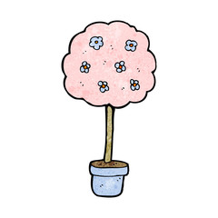 decorative pink tree cartoon