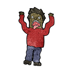 cartoon terrified man