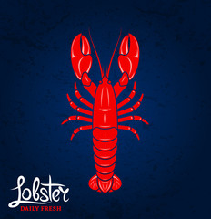 Daily fresh lobster poster design