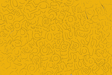 Letters in abstract design with yellow background