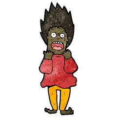 cartoon terrified man