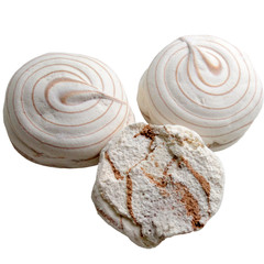 Marshmallows isolated on white.