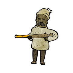 cartoon hunter with gun