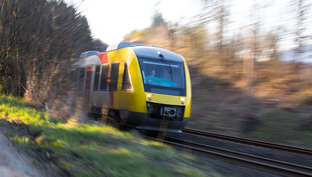 German Passenger Train Speed Blur Background