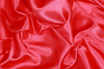 Red Silk cloth of wavy abstract background
