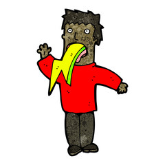 Retro cartoon with texture. Isolated on White.