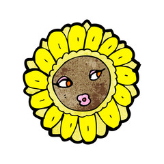cartoon pretty sunflower face