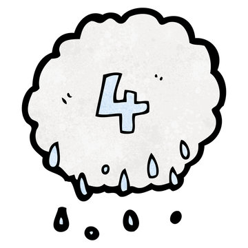 recommend clip art: cartoon rain cloud with number four