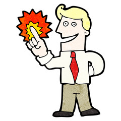 cartoon man with amazing idea
