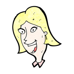 happy female face cartoon