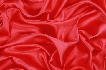 Red Silk cloth of wavy abstract background