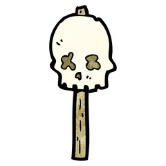 spooky skull signpost cartoon