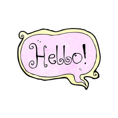 cartoon decorative hello sign