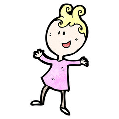 cartoon happy woman