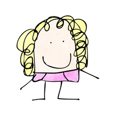 child's drawing of a happy woman